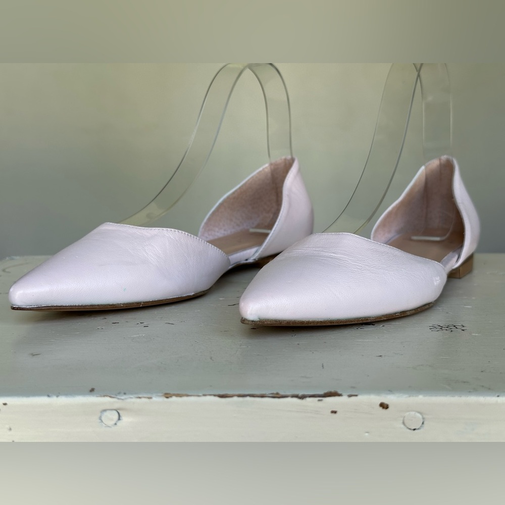 GravityPope Pink Leather D'Orsay Flats Women's Size 37 US 6-6.5